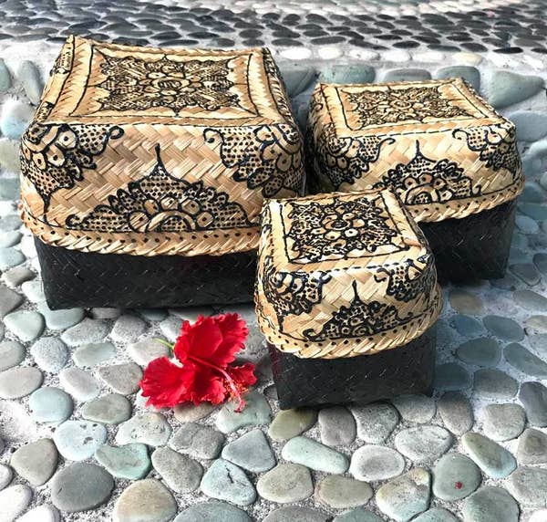 Bamboo Offering Boxes - natural and natural/black