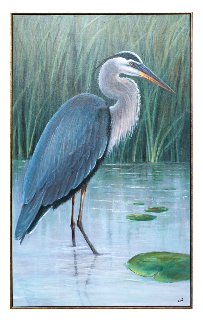 Blue Heron & Lilies