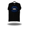 BLUE PAISLEY LIPS BLACK CLASSIC TEE