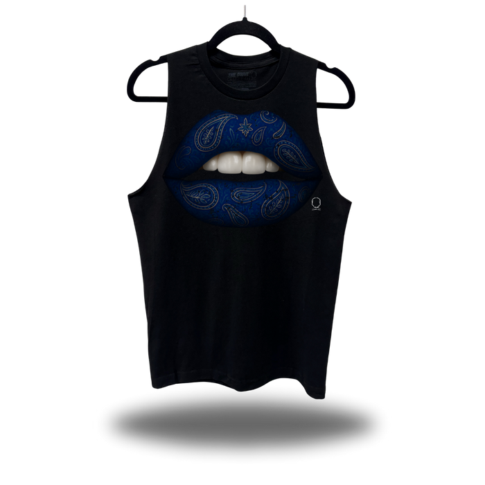 BLUE PAISLEY LIPS CLASSIC TANK TOP