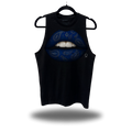 BLUE PAISLEY LIPS CLASSIC TANK TOP