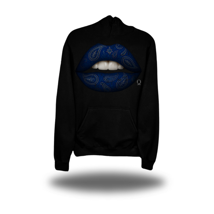 BLUE PAISLEY LIPS HOODIE