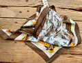 Buckles & Feathers on Silk Rayon Wild Rag