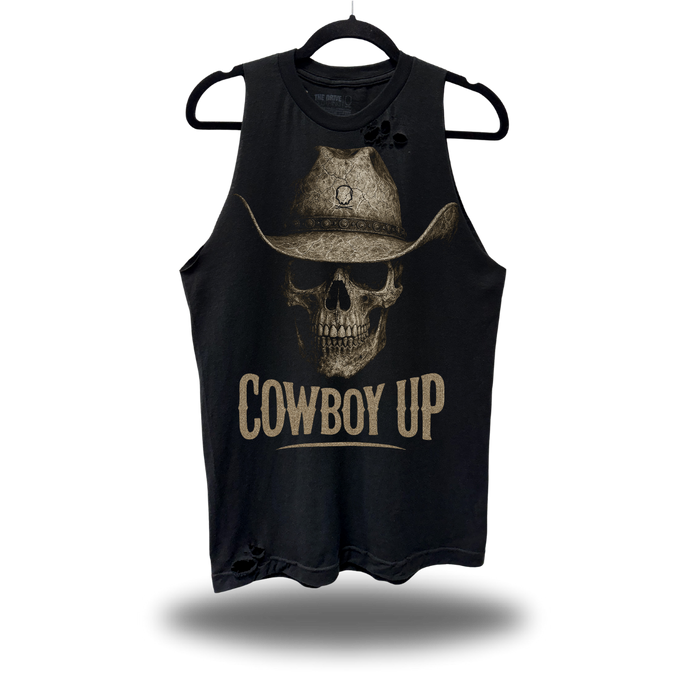 COWBOY UP ROAD RASH TANK TOP