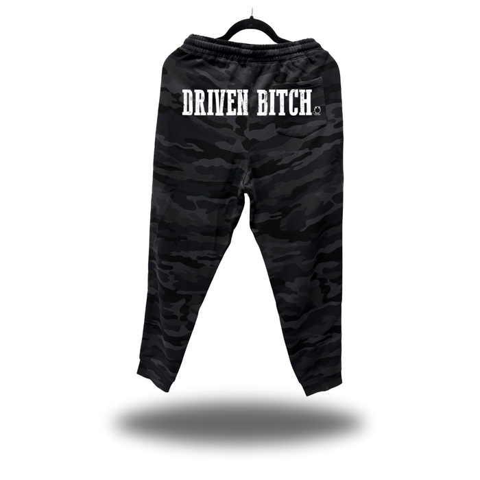DRIVEN BITCH BACK BLACK CAMO JOGGER