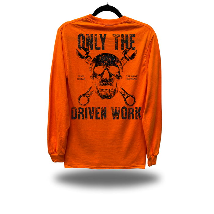 DRIVEN WORK SAFETY ORANGE LONG SLEEVE TEE