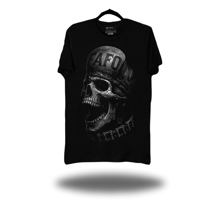 FAFO BIKER SKULL BLACK CLASSIC TEE