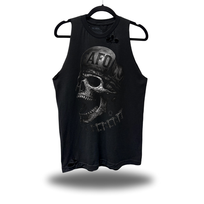 FAFO BIKER SKULL ROAD RASH TANK TOP