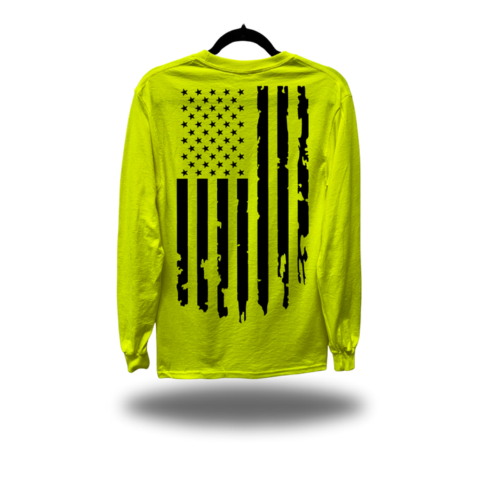 FAFO USA BLACK FLAG SAFETY GREEN LONG SLEEVE TEE