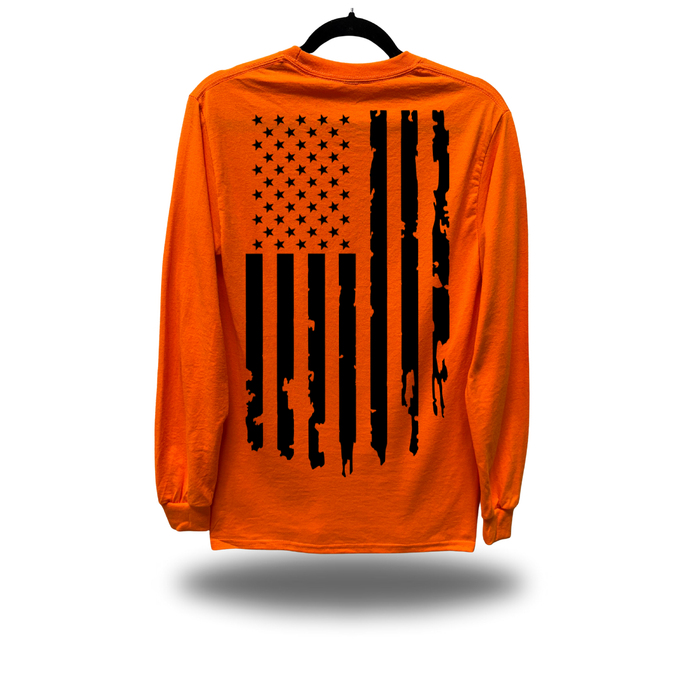 FAFO USA BLACK FLAG SAFETY ORANGE LONG SLEEVE TEE