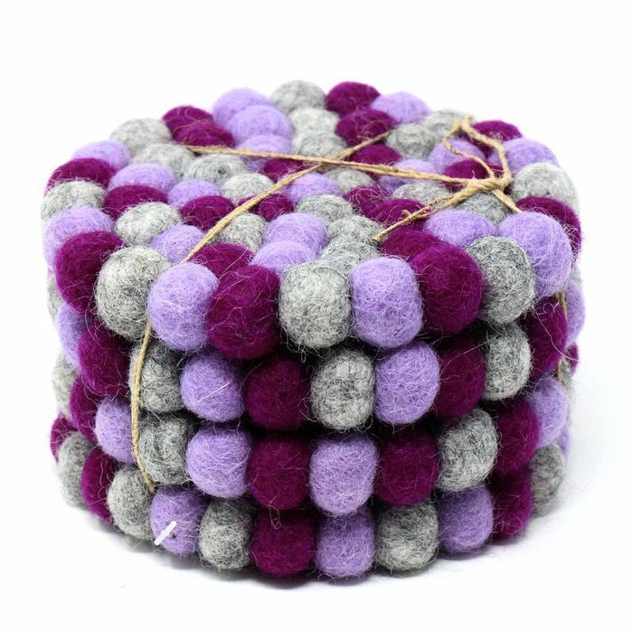 Felted Ball Coaster Set