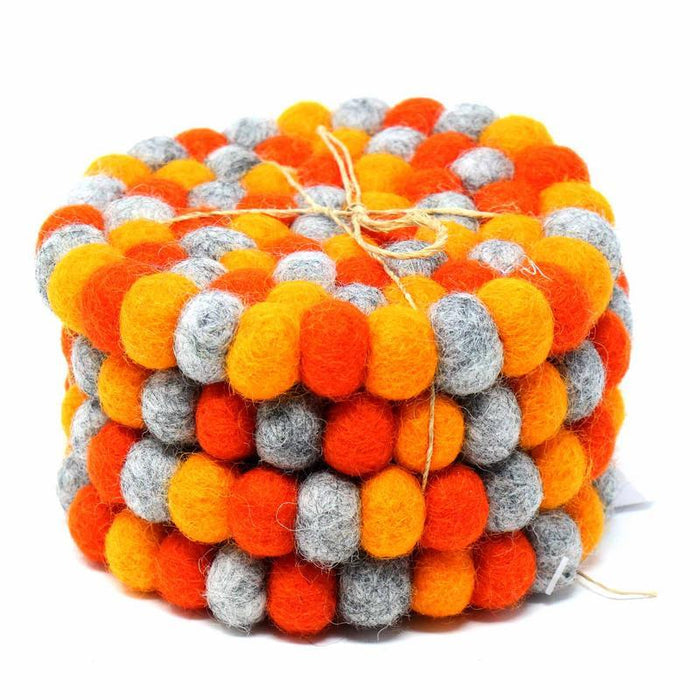 Felted Ball Coaster Set