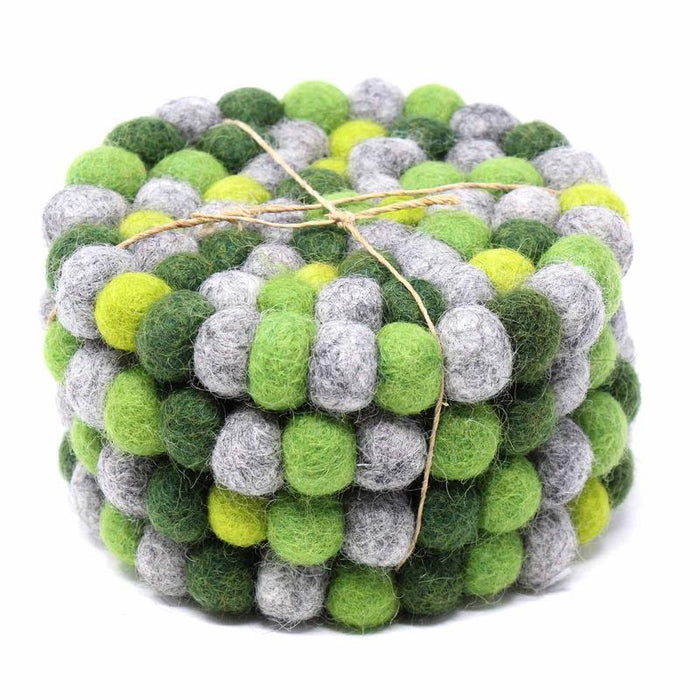 Felted Ball Coaster Set