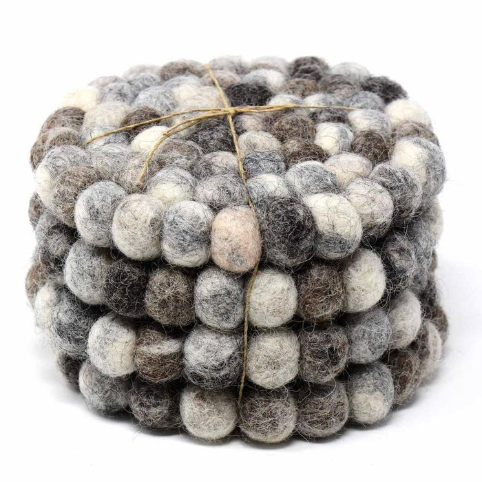 Felted Ball Coaster Set