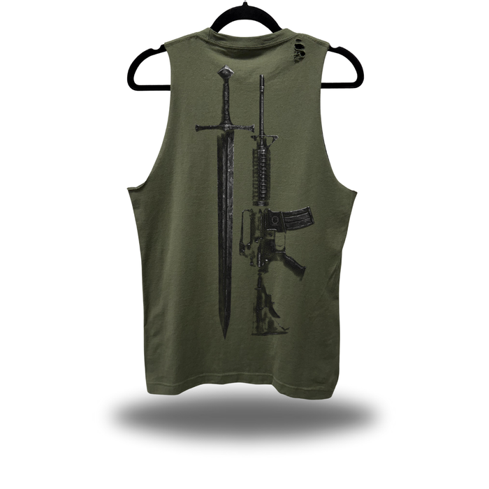FIGHT ROAD RASH MILITARY GREEN TANK TOP
