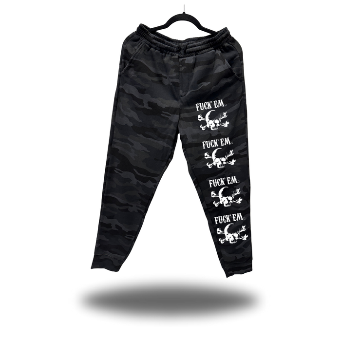FUCK 'EM SKULL BLACK CAMO JOGGER