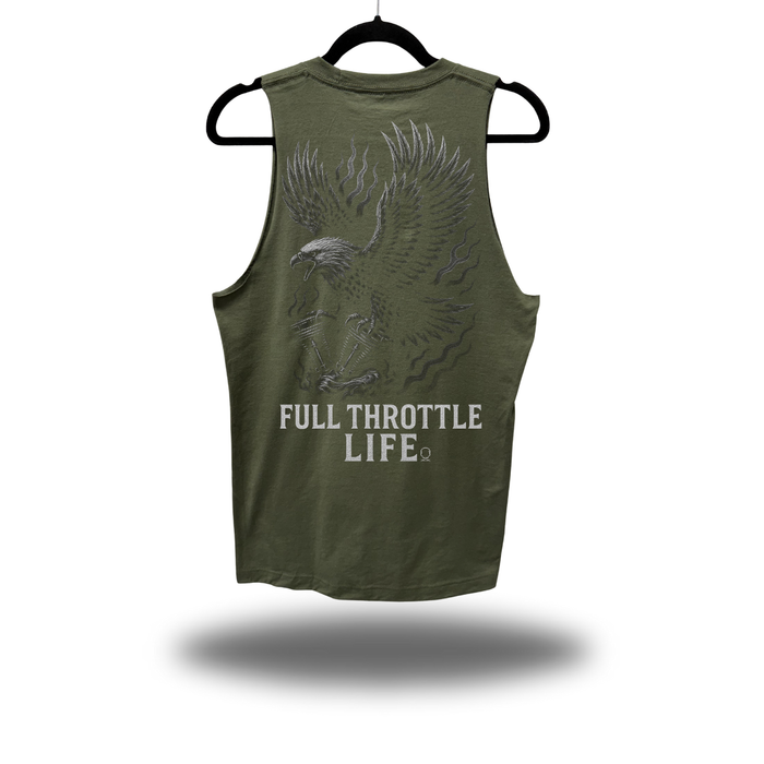 FULL THROTTLE CLASSIC MILITARY GREEN TANK TOP