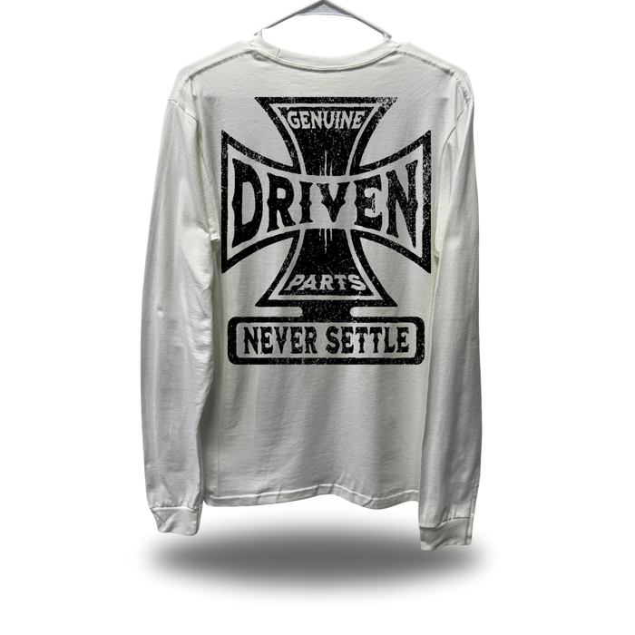 GENUINE PARTS WHITE LONG SLEEVE TEE
