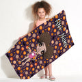 Girls Personalized Spooky Sweet Treats Beach Towel