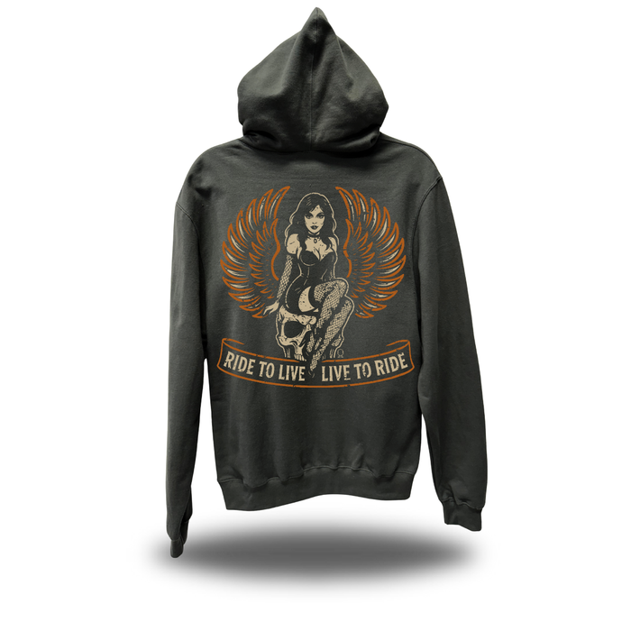 LIVE TO RIDE CHARCOAL HOODIE