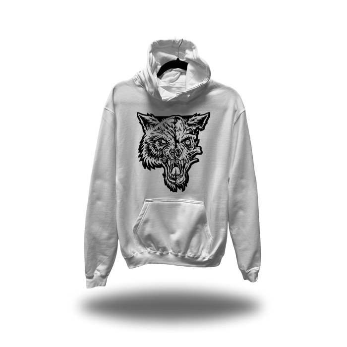 LONE WOLF SIDE HOODIE WHITE