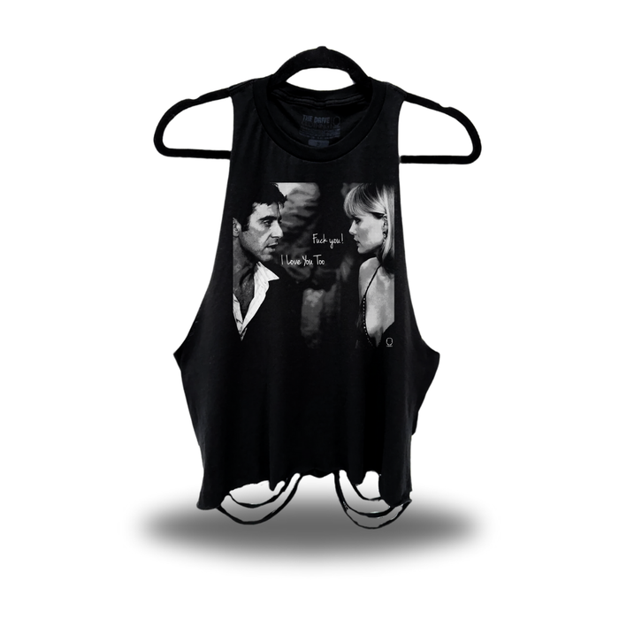 LOVE YOU TOO ROAD RASH CROP TANK TOP