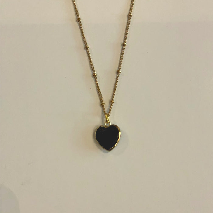 Maiden Perras - Black Onyx Heart Necklace