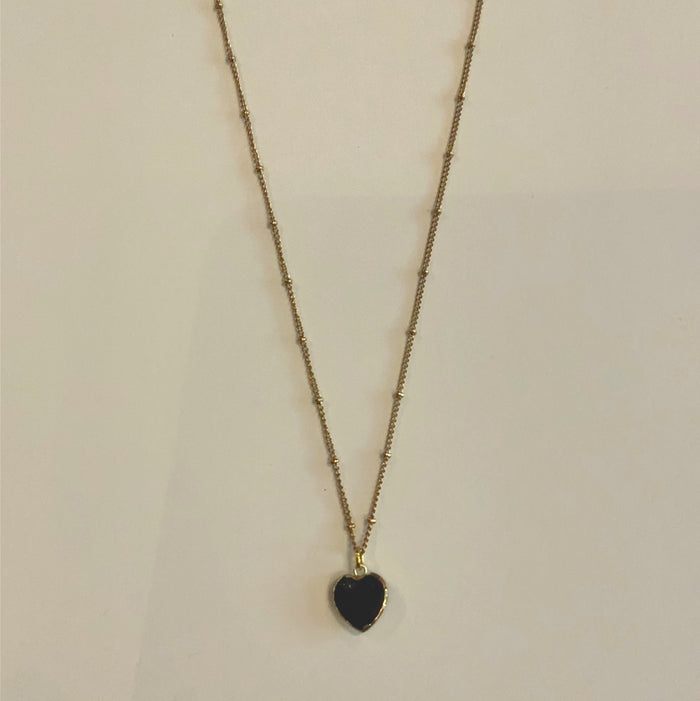 Maiden Perras - Black Onyx Heart Necklace