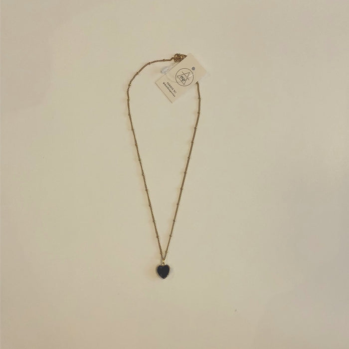 Maiden Perras - Black Onyx Heart Necklace