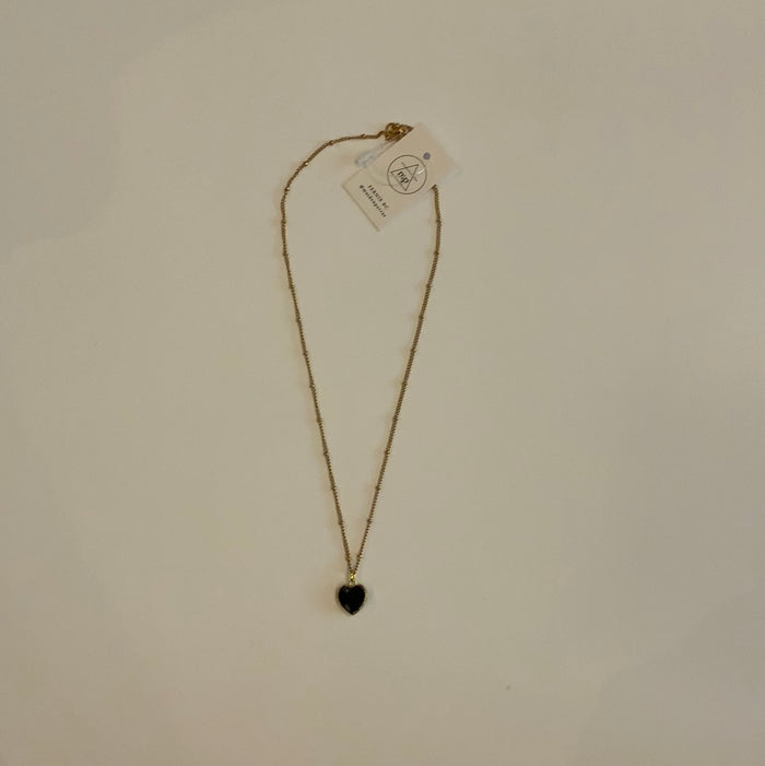 Maiden Perras - Black Onyx Heart Necklace