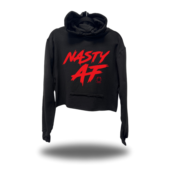 NASTY AF CROP HOODIE BLACK 2.0