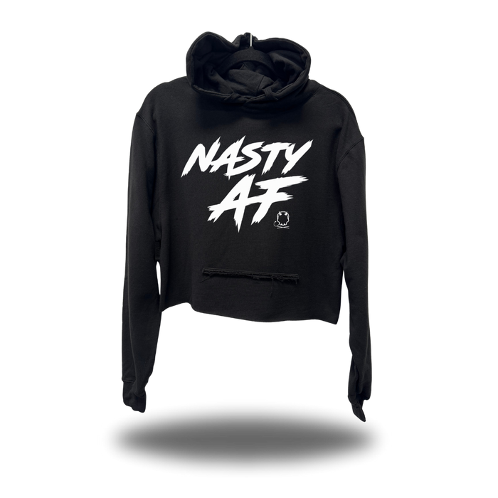 NASTY AF CROP HOODIE BLACK