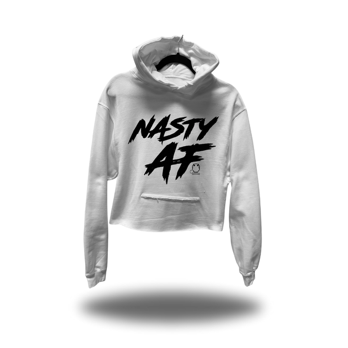 NASTY AF CROP HOODIE WHITE 2.0