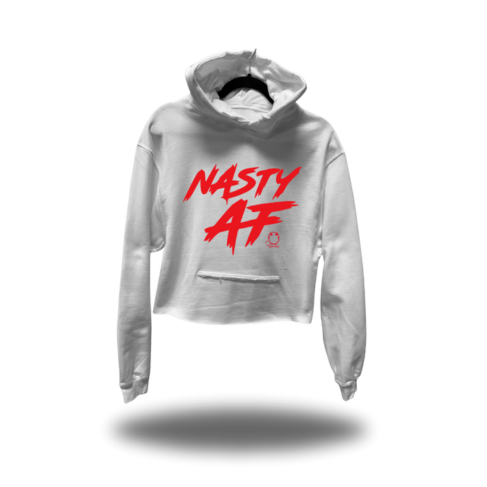 NASTY AF CROP HOODIE WHITE 3.0