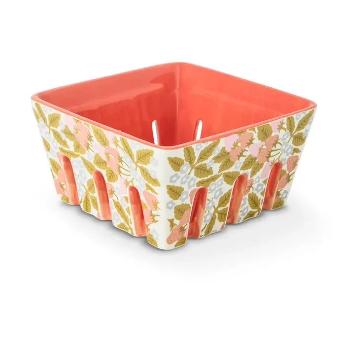 Printed Ceramic Berry Basket - Wild Strawberry