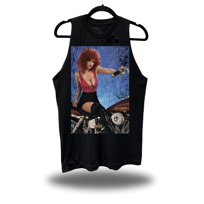 RED HEAD BIKER BABE ROAD RASH TANK TOP