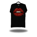 RED PAISLEY LIPS BLACK CLASSIC TEE