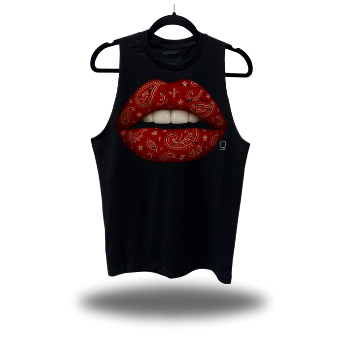 RED PAISLEY LIPS CLASSIC TANK TOP
