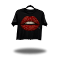 RED PAISLEY LIPS CROP TOP