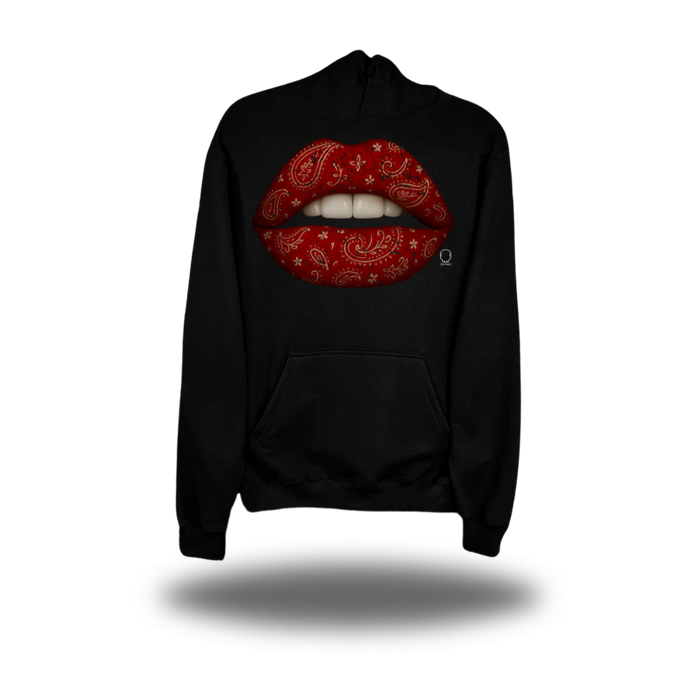 RED PAISLEY LIPS HOODIE