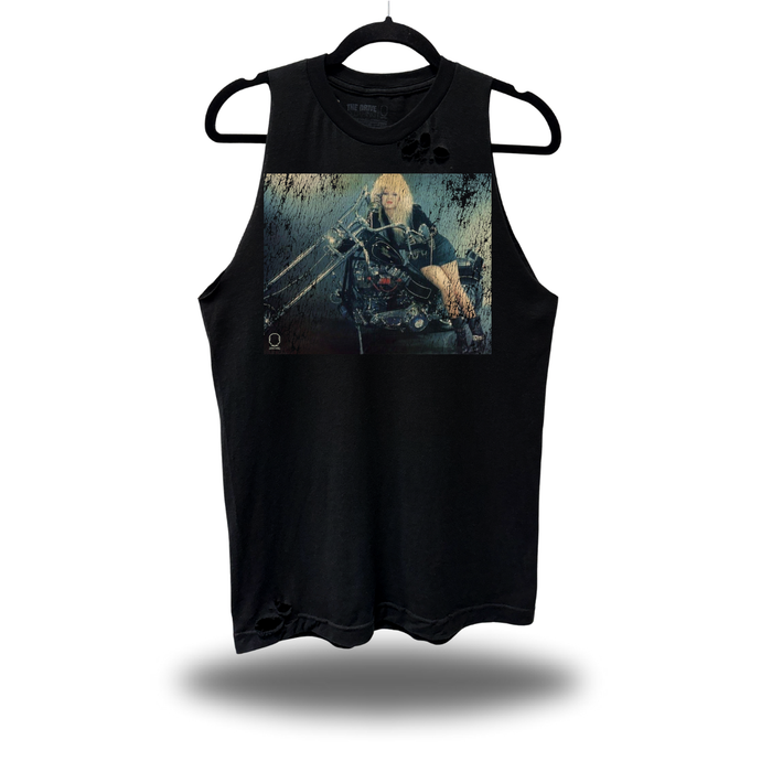 RETRO BLONDIE BIKER BABE ROAD RASH TANK TOP