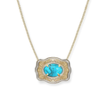 SpurWest Belt Buckle Necklace (Oasis) - Curb Chain - Gold