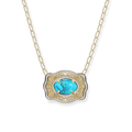 SpurWest Belt Buckle Necklace (Oasis) - Paper Clip Chain - Gold